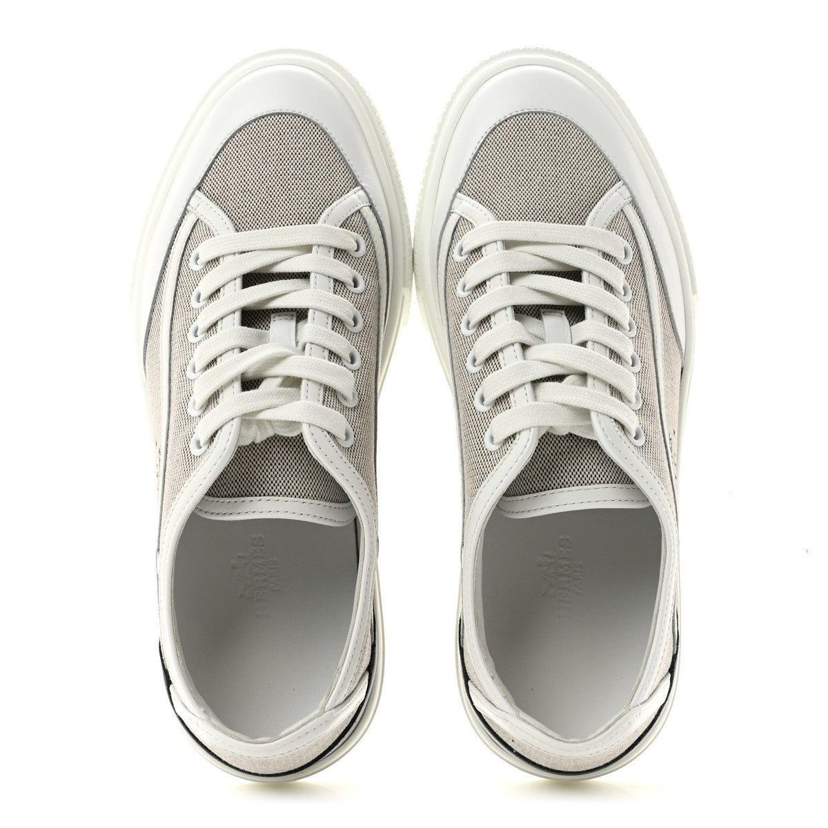 Canvas Calfskin Get Sneakers 38 Prunoir Blanc