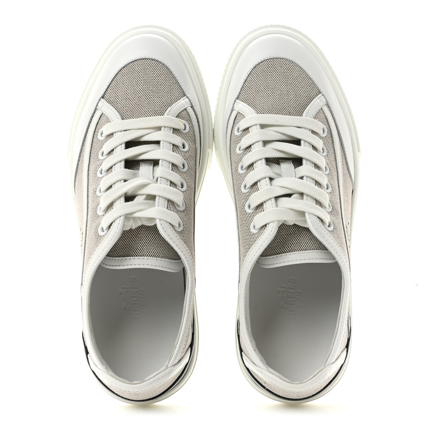 Canvas Calfskin Get Sneakers 38 Prunoir Blanc