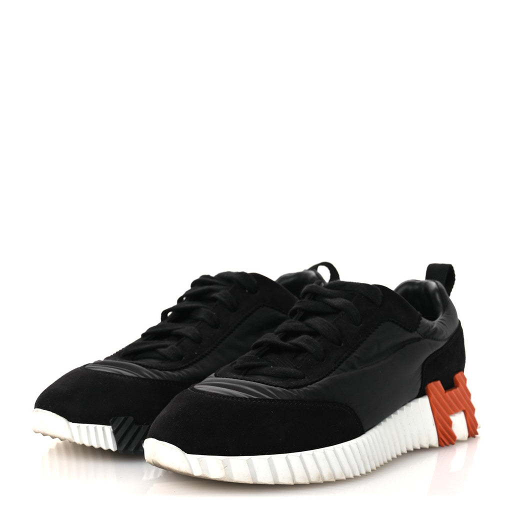 Air Mesh Suede Goatskin Bouncing Sneakers 37.5 Black Orange