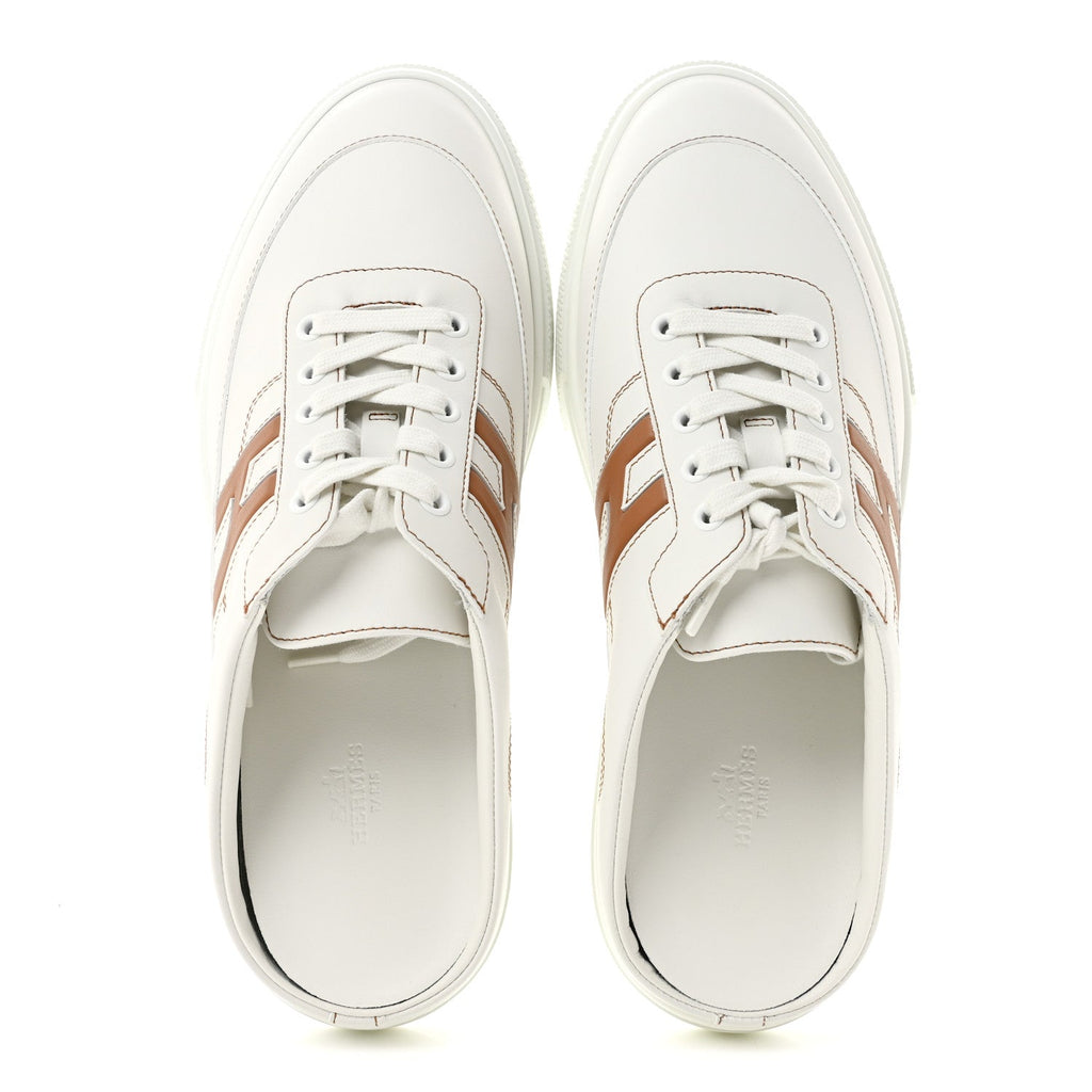 Calfskin Mens Keep Mule Sneakers 42 White Naturel