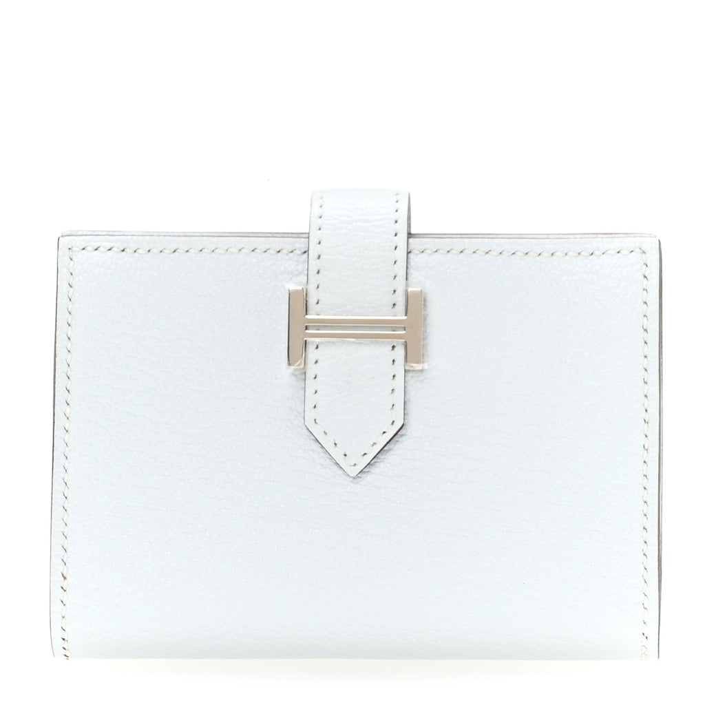 Chevre Mysore Bearn Card Holder Wallet Bleu Brume