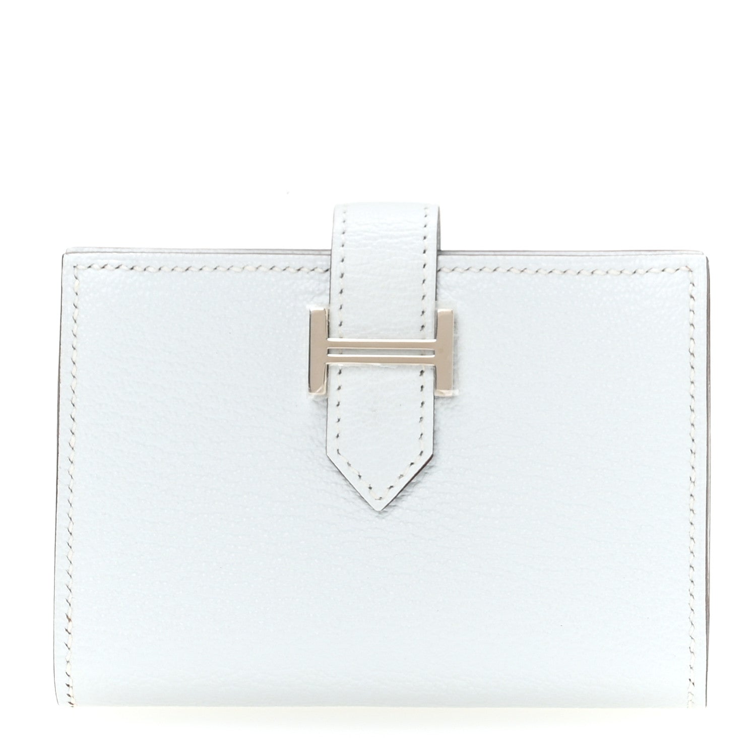 Chevre Mysore Bearn Card Holder Wallet Bleu Brume