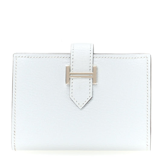 Chevre Mysore Bearn Card Holder Wallet Bleu Brume