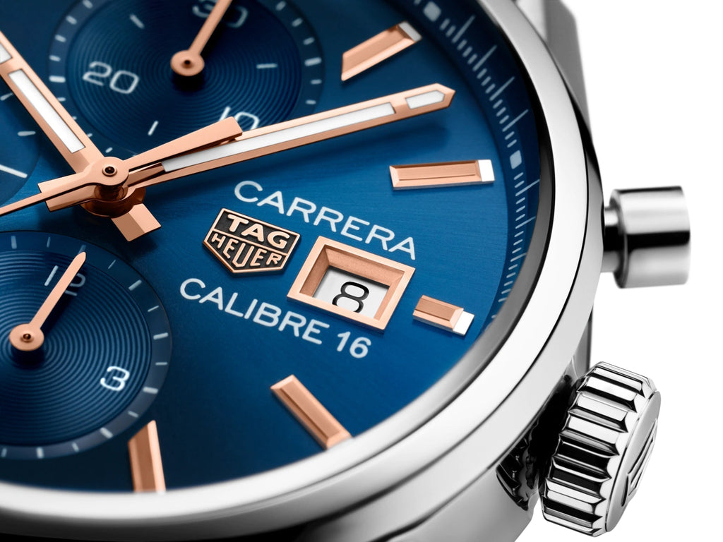 Tag Heuer Carrera Automatic Chronograph Blue Dial Silver Steel Strap Watch for Men - CBK2115.BA0715