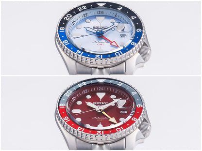 Seiko 5 Sports Automatic GMT SKX Sports Style Asia Exclusive Limited Edition Ice Blue Dial Silver Steel Strap Watch For Men - SSK029K1