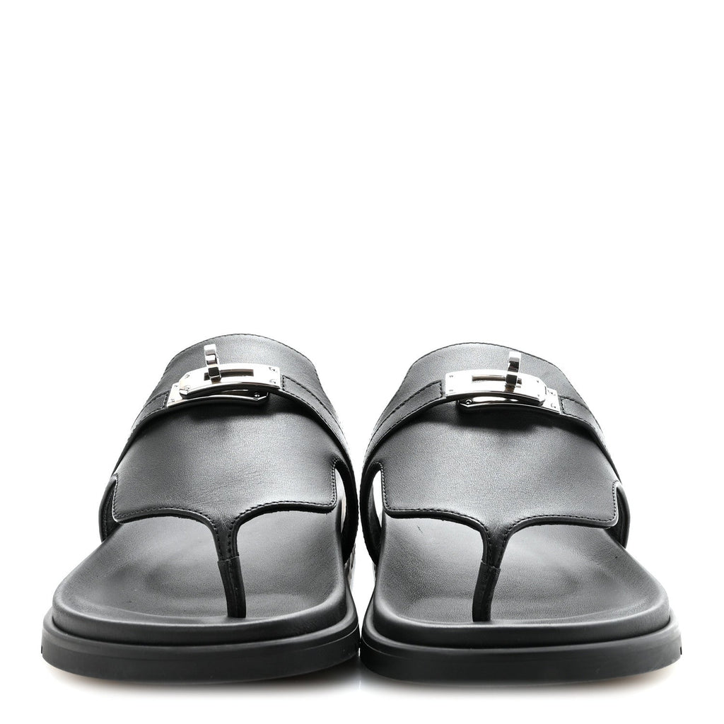 Calfskin Womens Empire Sandals 38 Black
