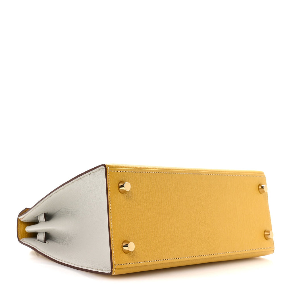 Chevre Mysore Horseshoe Kelly Sellier 25 Jaune Ambre Bleu Glacier