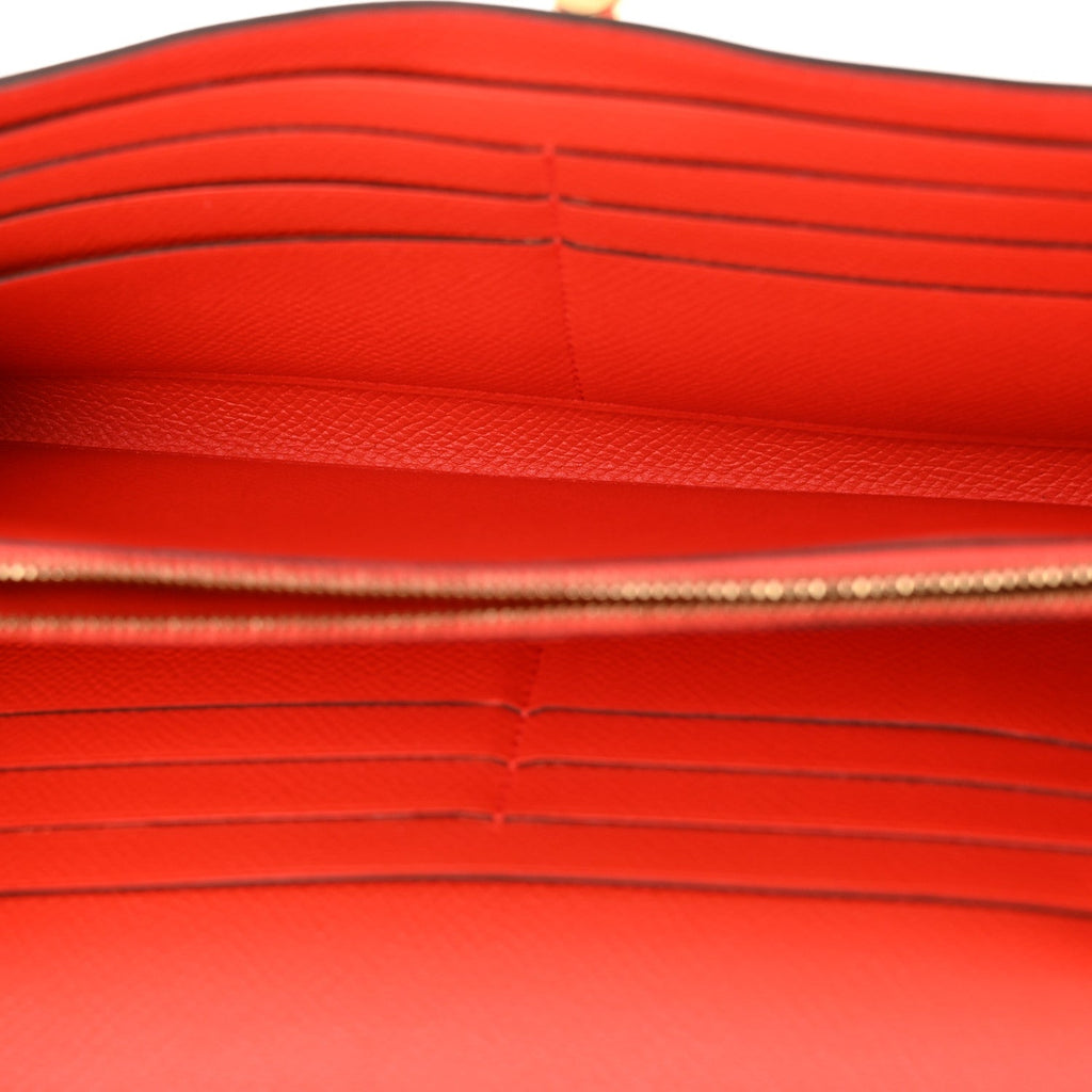 Epsom Kelly Longue Wallet Orange Poppy