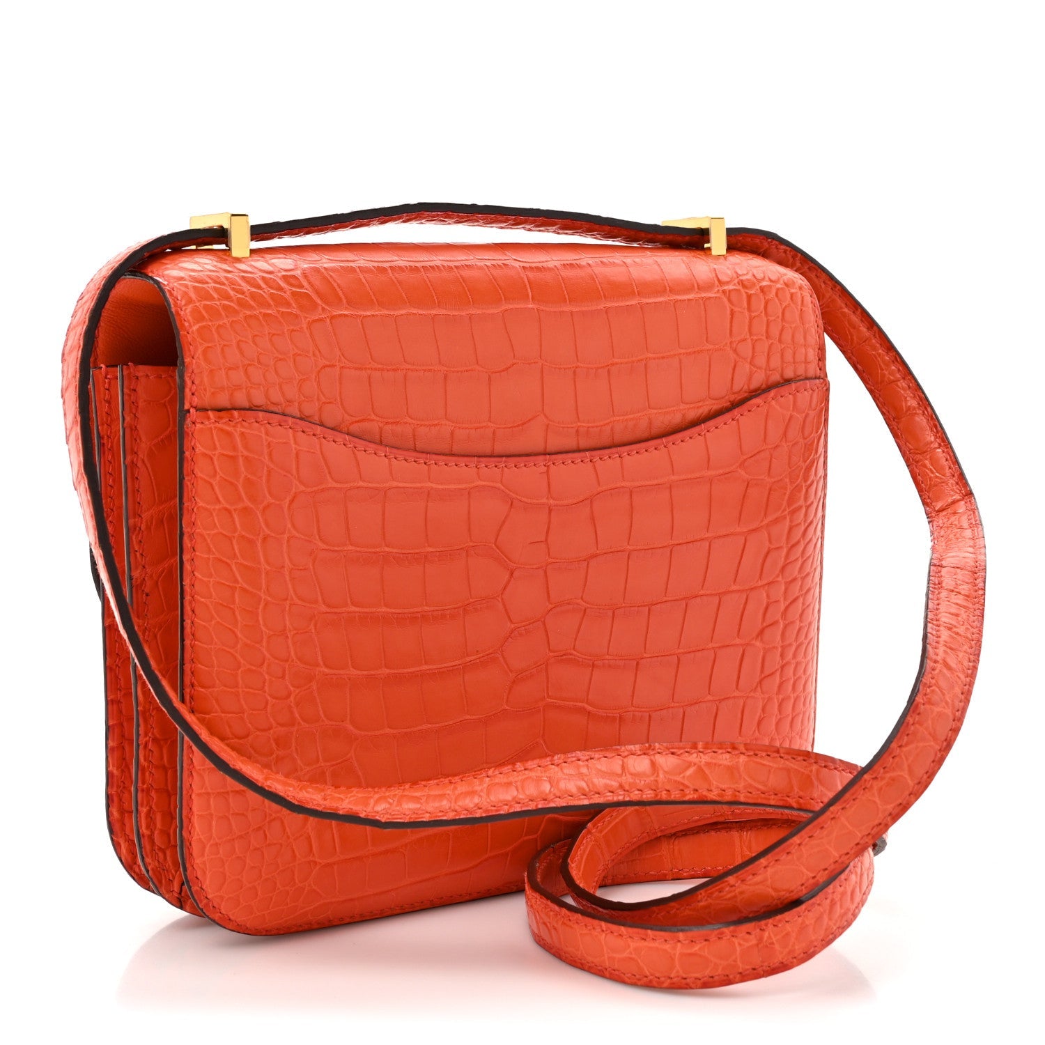 Matte Alligator Constance 18 Rouge Indien
