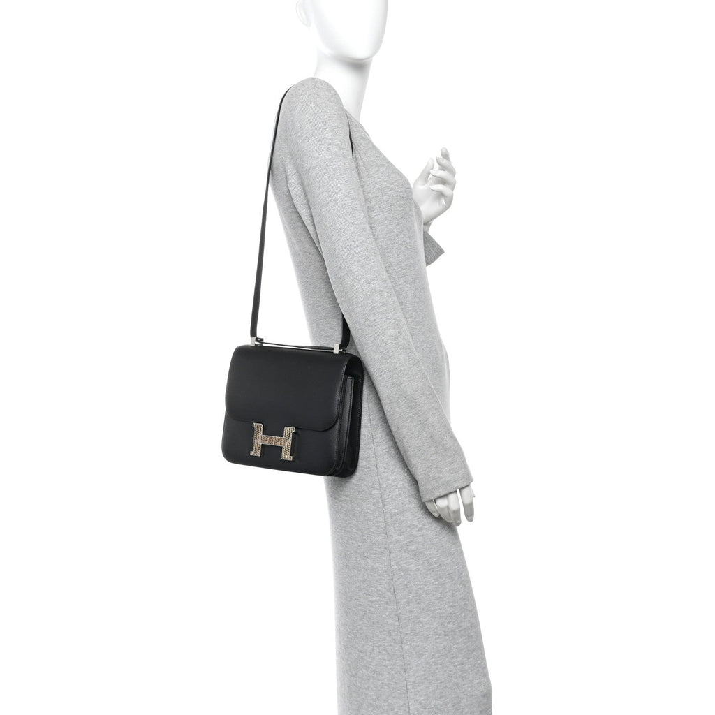 Madame Calfskin Lizard Constance 24 Black Ombre