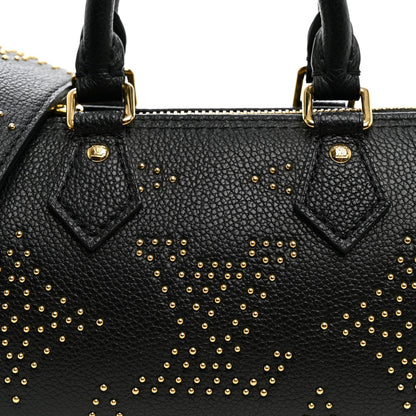 Grained Calfskin Studded Monogram Giant Nano Speedy Black