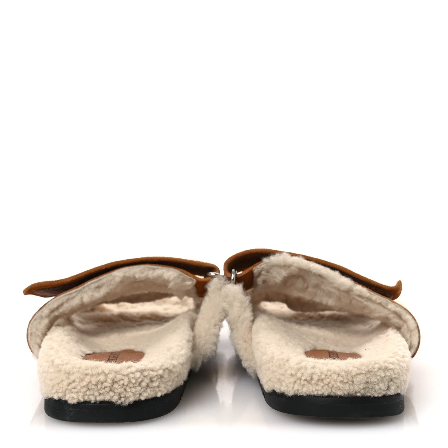 Suede Goatskin Woolskin Womens Chypre Sandals 36.5 Naturel Ecru