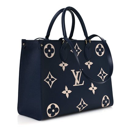 Empreinte Monogram Giant Onthego MM Navy Creme