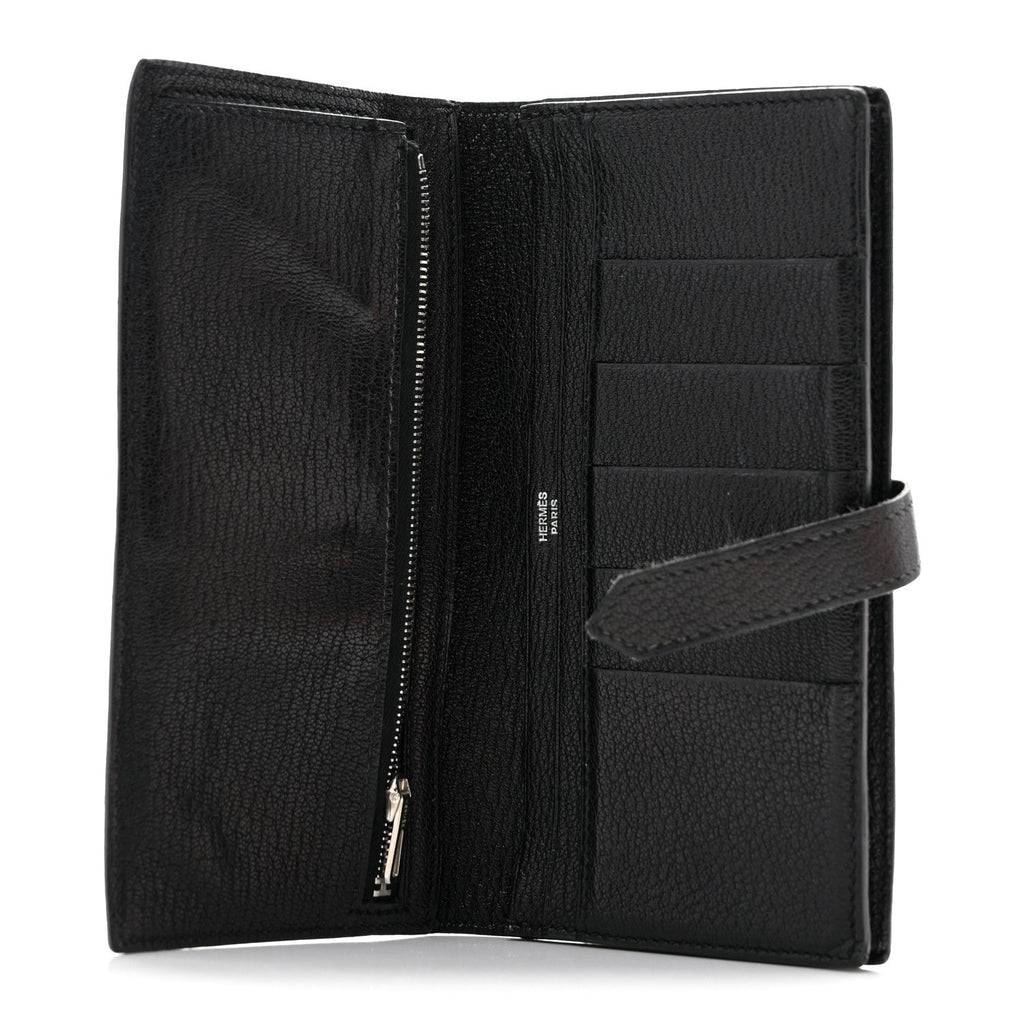 Chevre Mysore Bearn Gusset Wallet Black