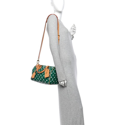 Calfskin Monogram Speedy P9 Bandouliere 25 Green