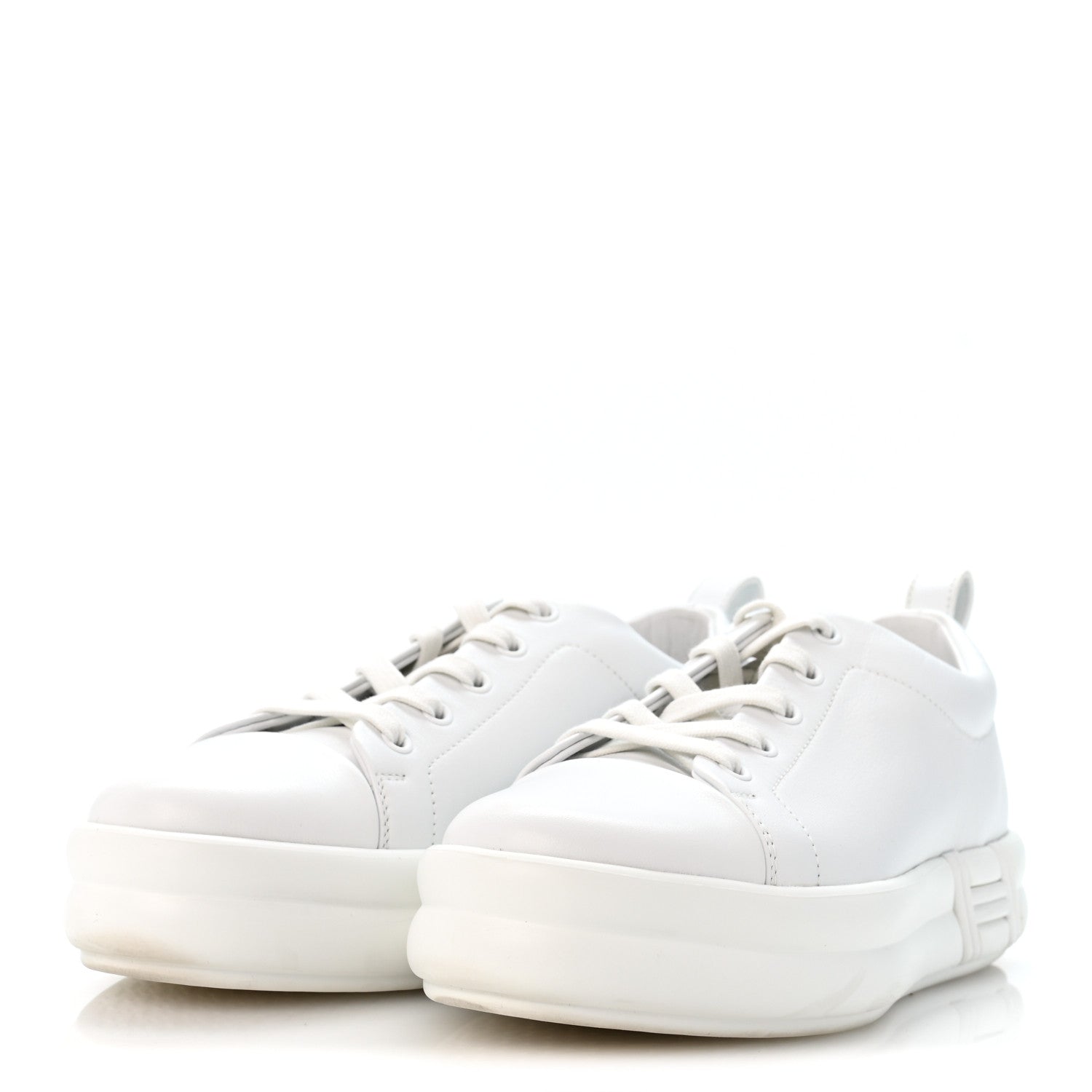 Calfskin Womens Happy Sneakers 38 White