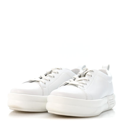 Calfskin Womens Happy Sneakers White