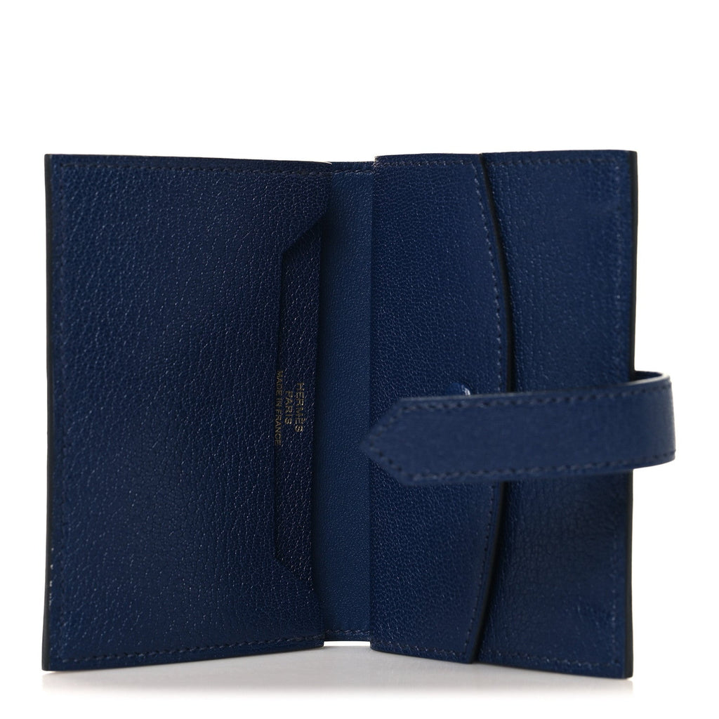 Chevre Mysore Mini Bearn Wallet Bleu Saphir