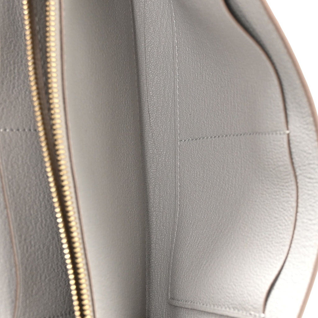 Ostrich Kelly Wallet To Go Gris Perle