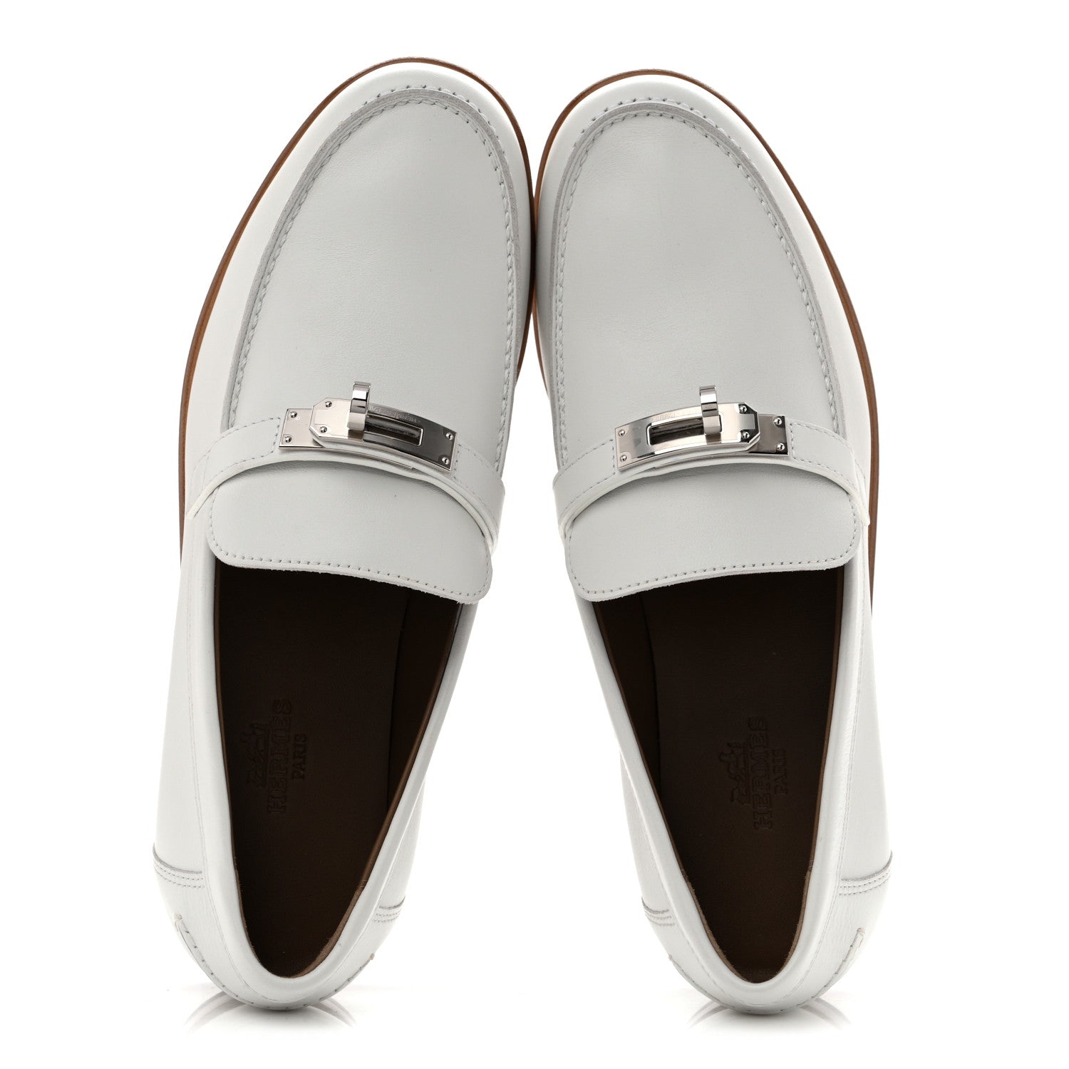 Calfskin Womens Destin Loafers 36 White
