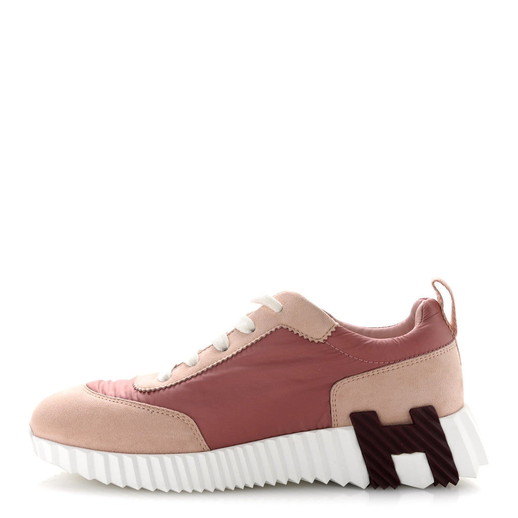 Parachute Fabric Suede Goatskin Bouncing Sneakers 35 Rose Rose Opaline