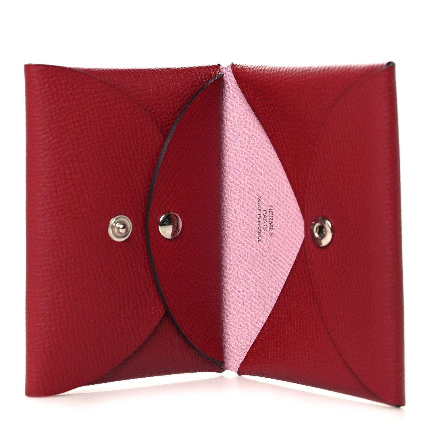 Epsom Verso Calvi Duo Card Case Rouge Grenat Mauve Sylvestre