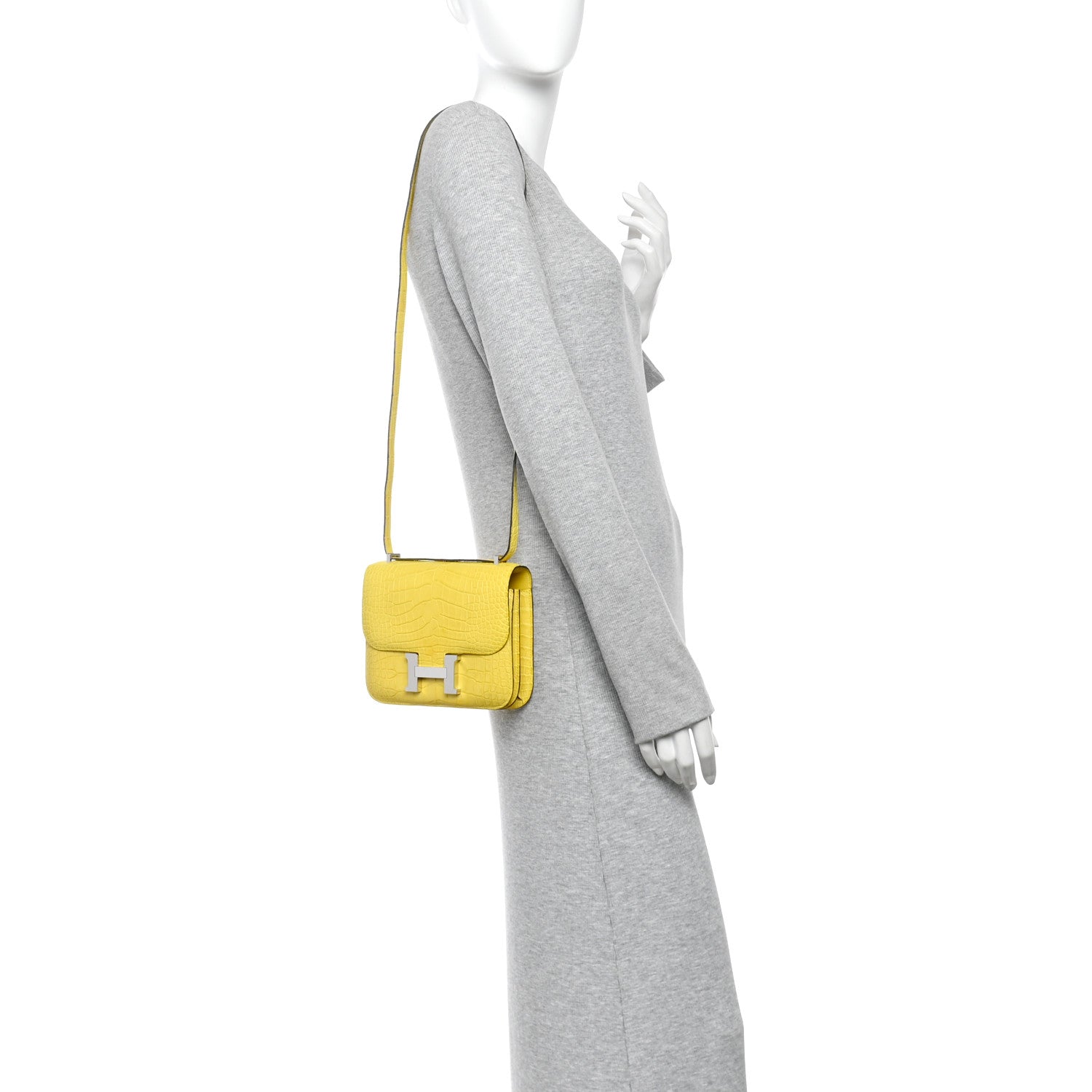 Matte Alligator Constance 18 Mimosa