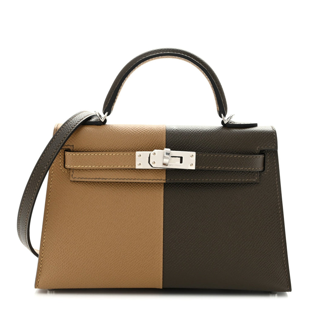 Epsom Casaque Mini Kelly Sellier 20 Vert Loden Dune Dark Bronze