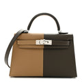 Epsom Casaque Mini Kelly Sellier 20 Vert Loden Dune Dark Bronze