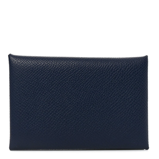 Epsom Calvi Card Case Bleu Tie