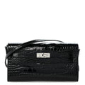 Shiny Alligator Kelly Wallet To Go Black