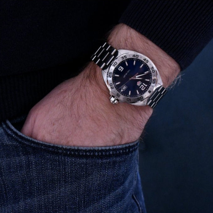Tag Heuer Formula 1 Blue Dial Silver Steel Strap Watch for Men - WAZ1118.BA0875
