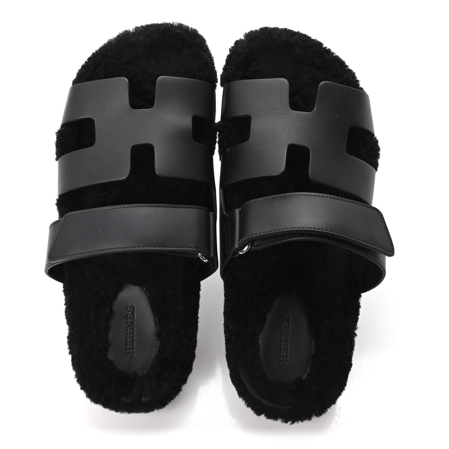 Calfskin Woolskin Womens Chypre Sandals 39 Black