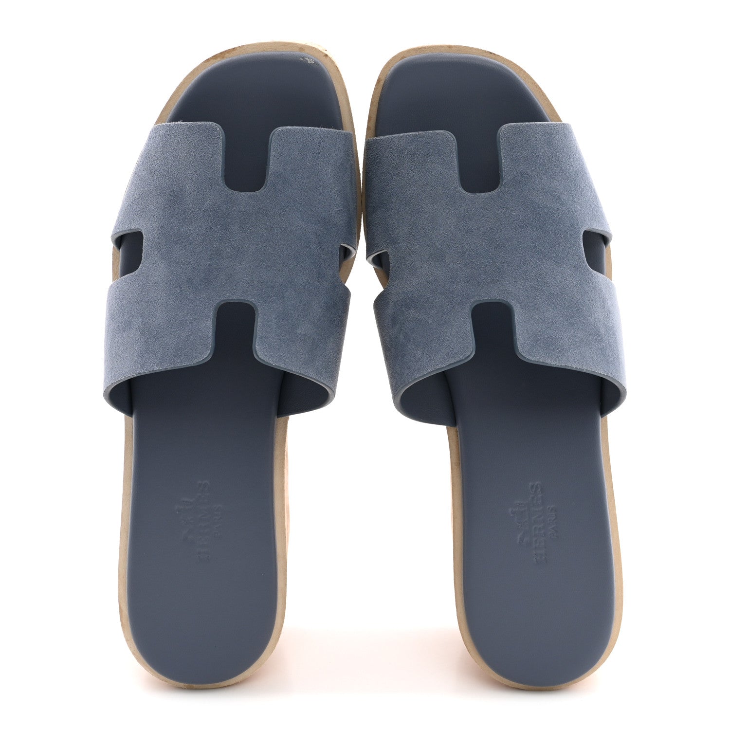 Suede Goatskin Cork Eze 30 Sandals 35 Bleu Grignon