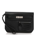 Swift Shiny Niloticus Crocodile Kelly Depeches 25 Pouch Black