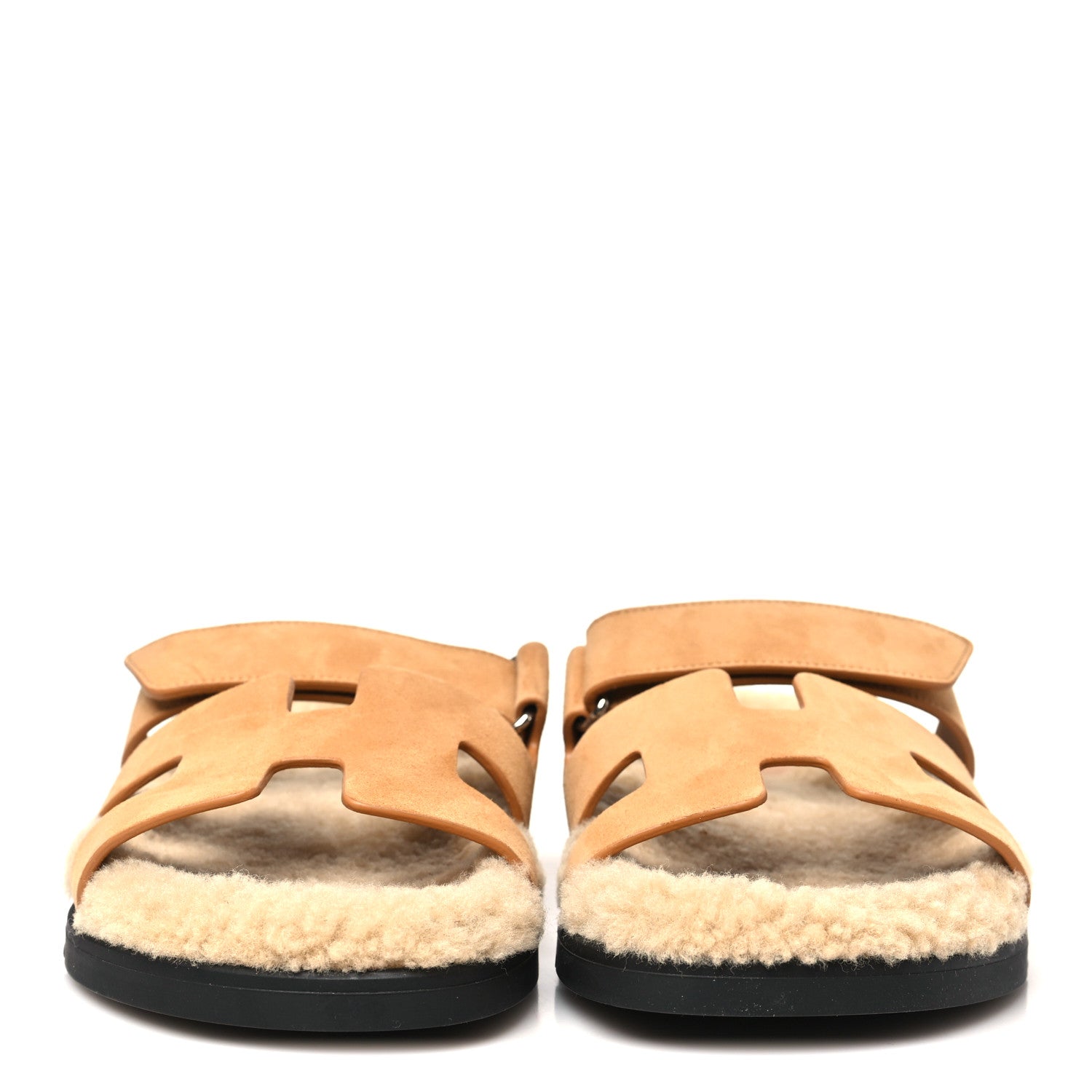 Suede Goatskin Woolskin Womens Chypre Sandals 39 Golden Beige