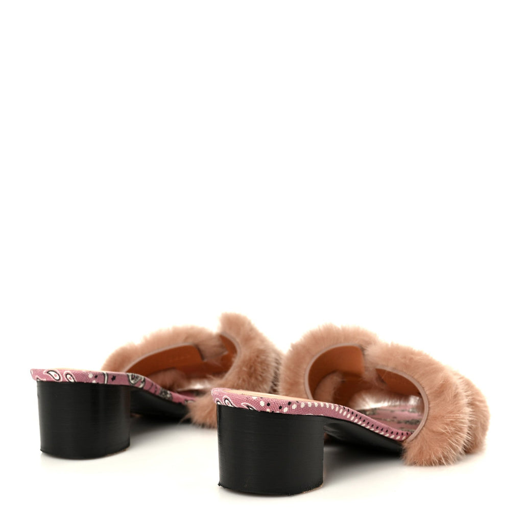 Mink Fur Oasis Sandals 35 Granit Pink