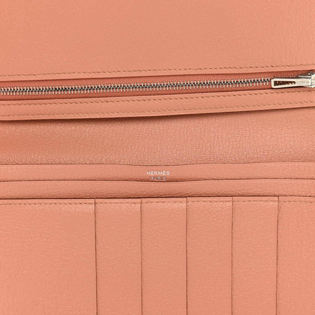 Ostrich Bearn Gusset Wallet Terre Cuite