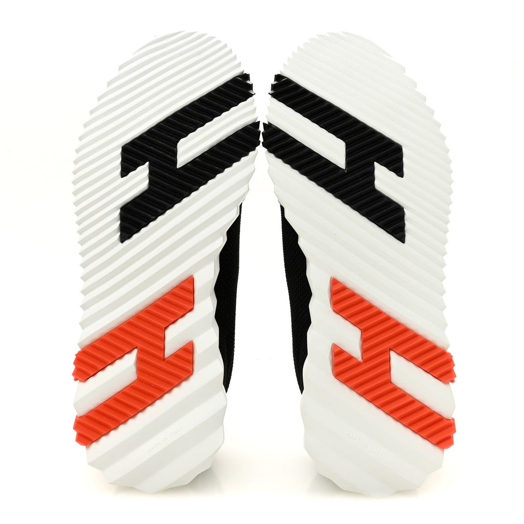 Air Mesh Suede Goatskin Bouncing Sneakers 37 Black Orange