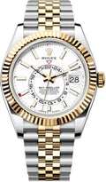 Rolex Sky-Dweller Oystersteel Yellow Gold White Calendar & GMT Dial Jubilee Men's Watch 336933-0006