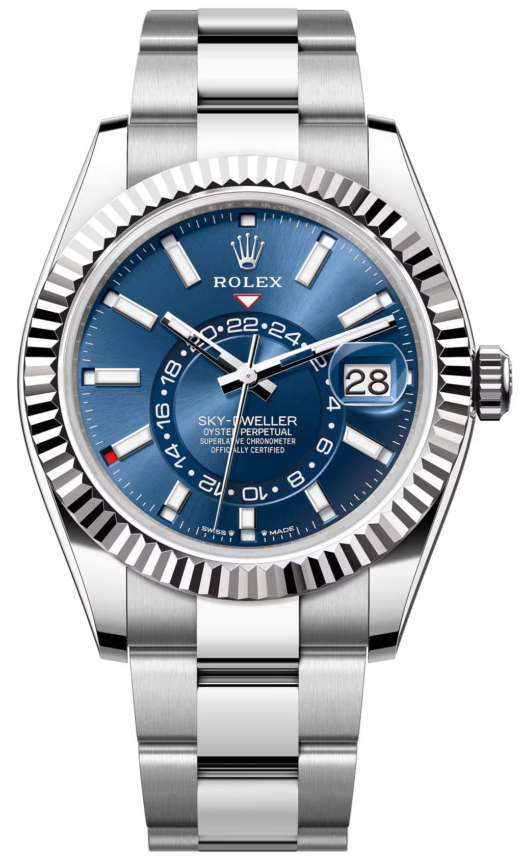 Rolex Sky-Dweller Oystersteel & White Gold Calendar & GMT Feature Men's Watch 336934-0005