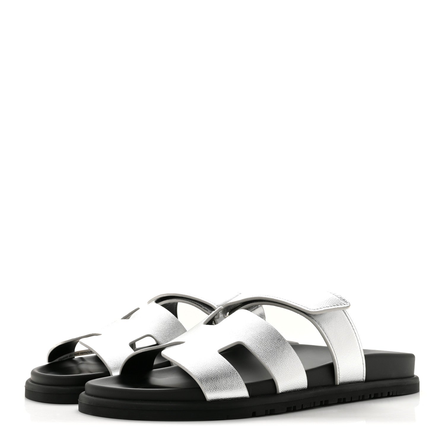 Metallic Goatskin Womens Chypre Sandals 40 Argent
