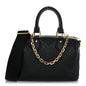 Lambskin Embossed Monogram Speedy 22 Bandouliere Black
