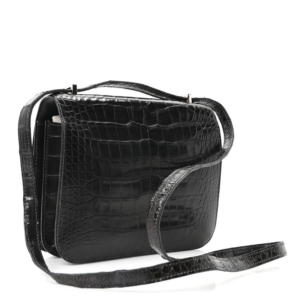 Shiny Alligator Constance 18 Black