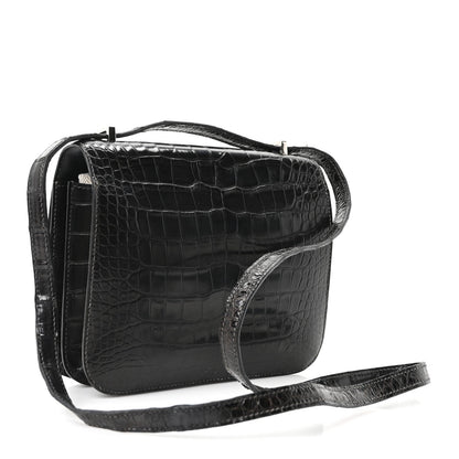 Shiny Alligator Constance 18 Black