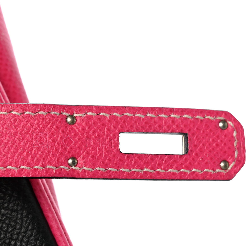 Epsom Horseshoe Birkin 35 Black Bleu Electrique Rose Tyrien