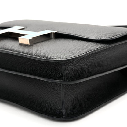 Epsom Enamel Constance 24 Black Bleu Saint Cyr