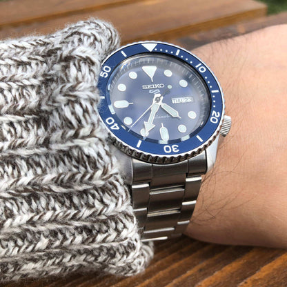 Seiko 5 Sports Automatic Analog Blue Dial Silver Steel Strap Watch For Men - SRPD51K1