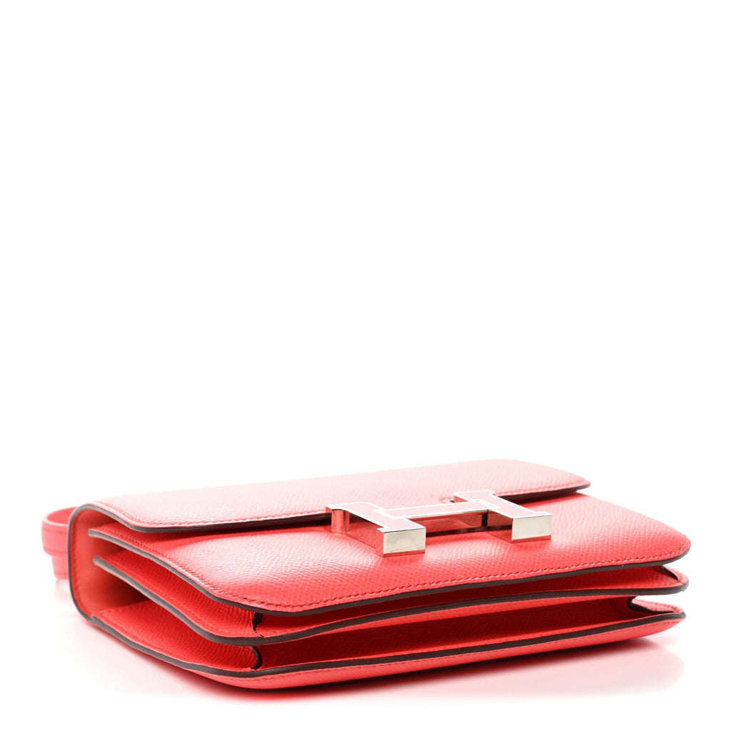 Epsom Enamel Constance 18 Rose Texas Rouge De Coeur