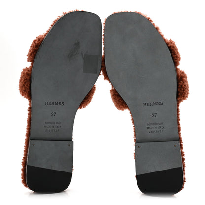 Woolskin Oran Sandals 37 Cognac
